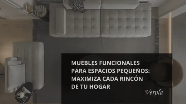 imagen de sala de estar vista desde arriba usada como fondo para blog de muebles funcionales para espacios pequeños