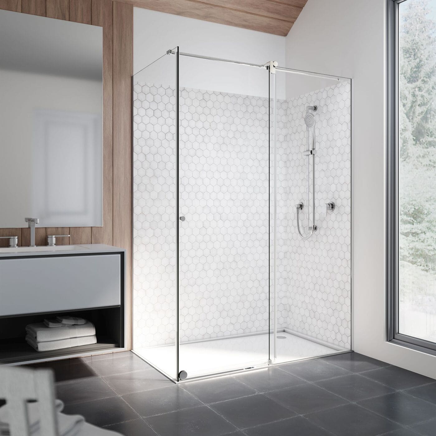Reformar baño en Barcelona: mampara de ducha de cristal para un baño moderno y funcional