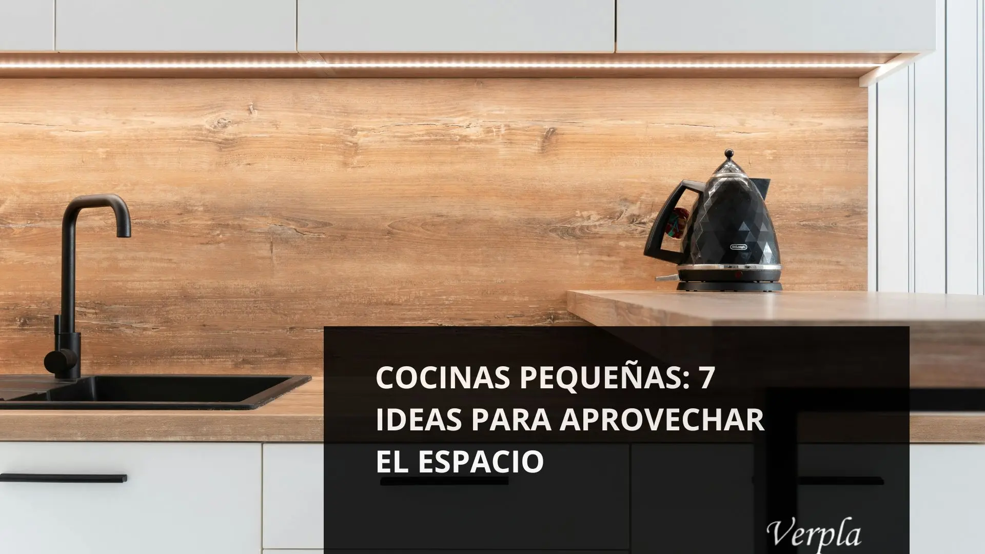 Imagen de cocina pequeña usada como fondo para blog de Verpla:Cocinas pequeñas