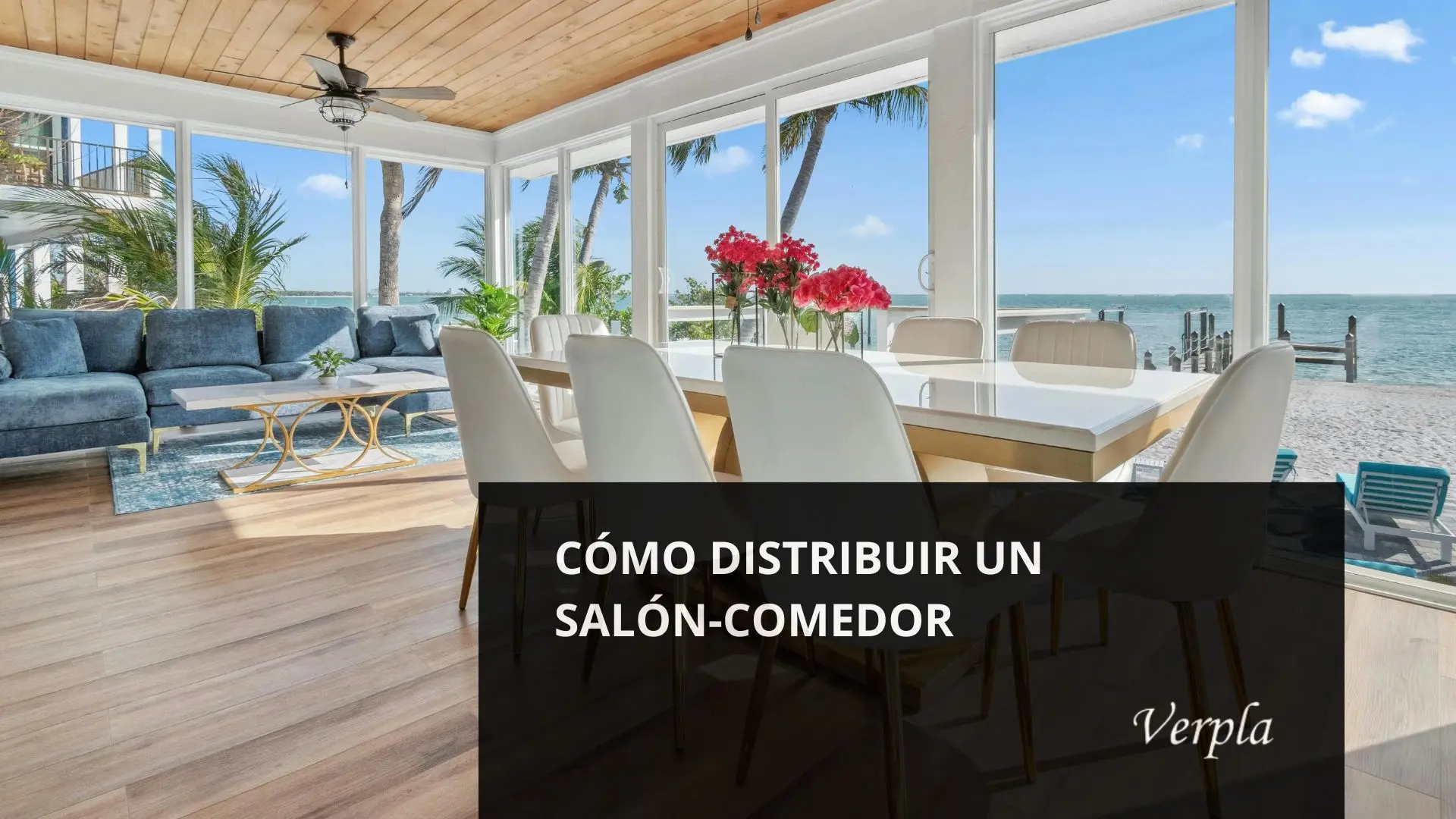 Imagen de un salón comedor moderno usada para blog de verpla de: Cómo distribuir un salón-comedor