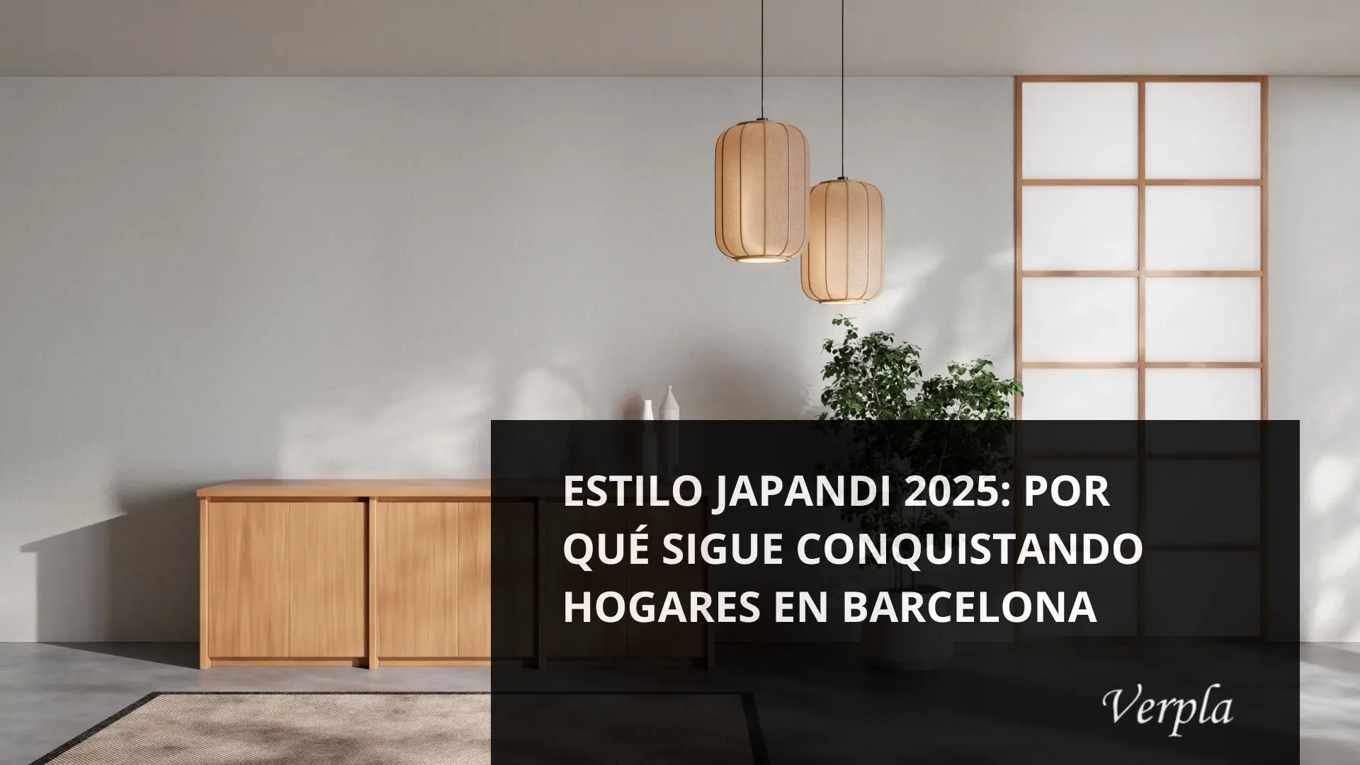 Interior minimalista con decoración Japandi en Barcelona